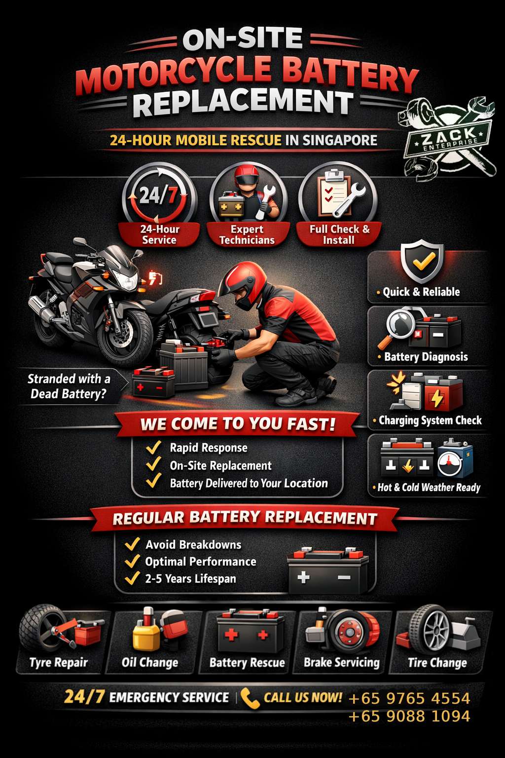 Battery Replacement 24Hour Mobile Rescue Infographic Image
