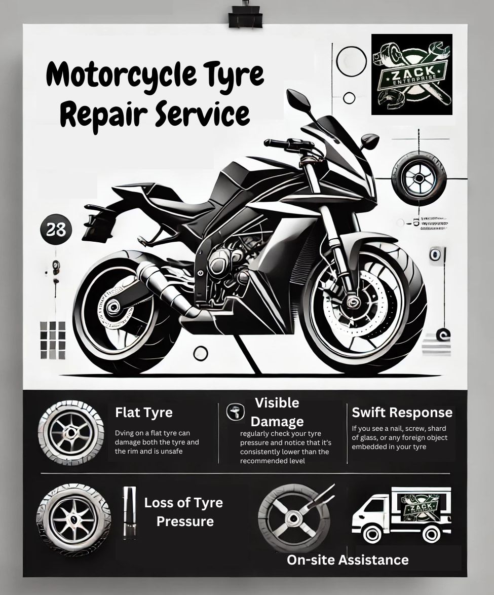 Motorcycle Tyre Repair Service Infographic Image