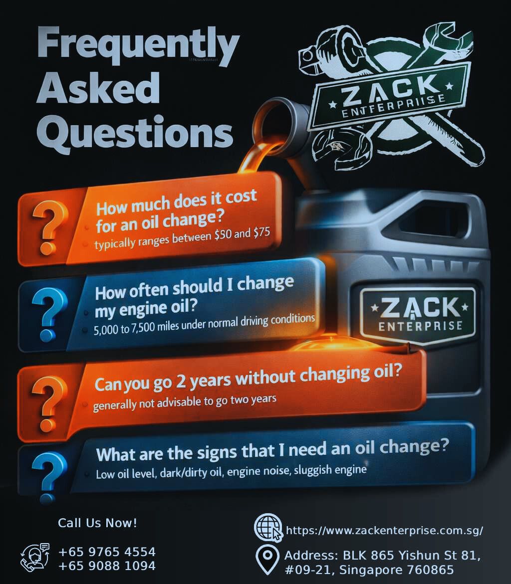 FAQ Infographic for Engine Oil Change 101